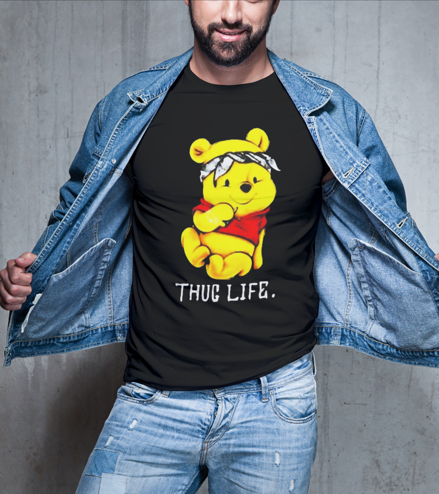 Rare Winnie The Pooh Thug Life Bandana T-Shirt