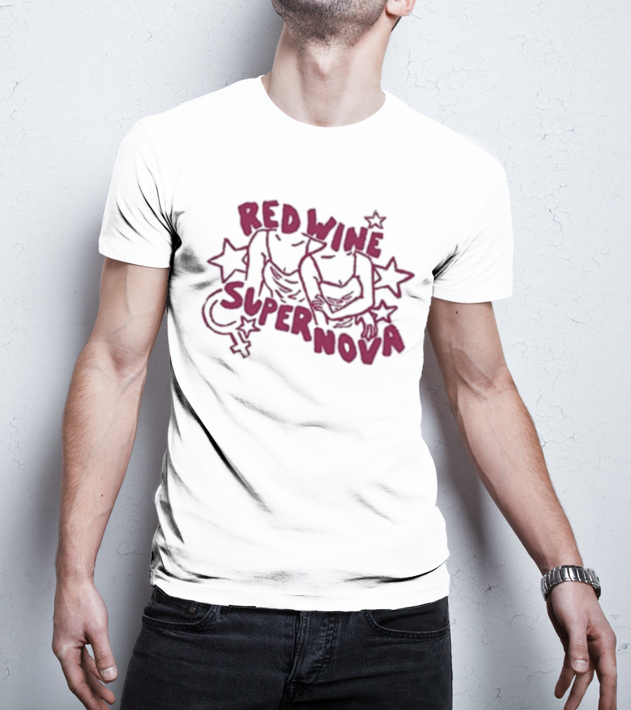 Red Wine Supernova Stars And Astrological Symbols T-Shirt