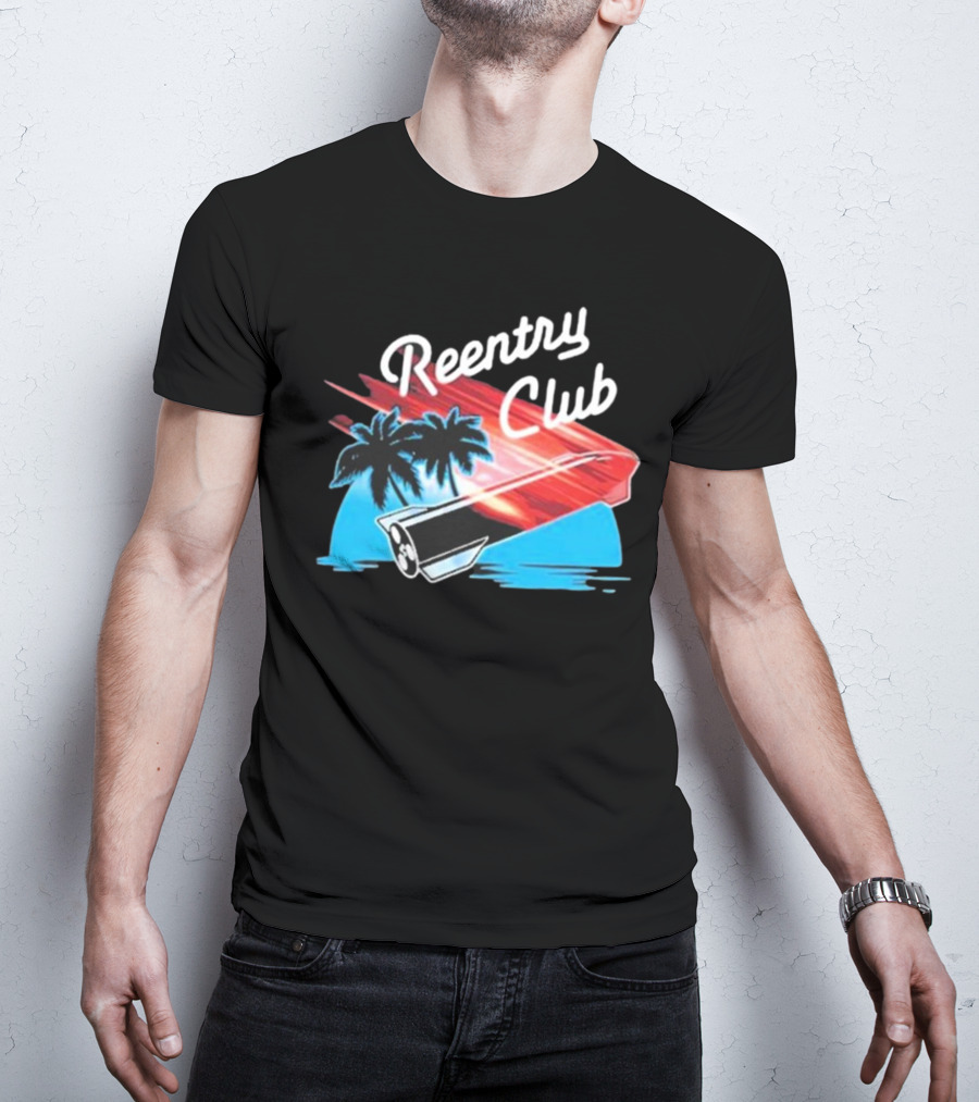 Reentry Club NFS Palm Tree Retro Space Capsule Vibrant T-Shirt