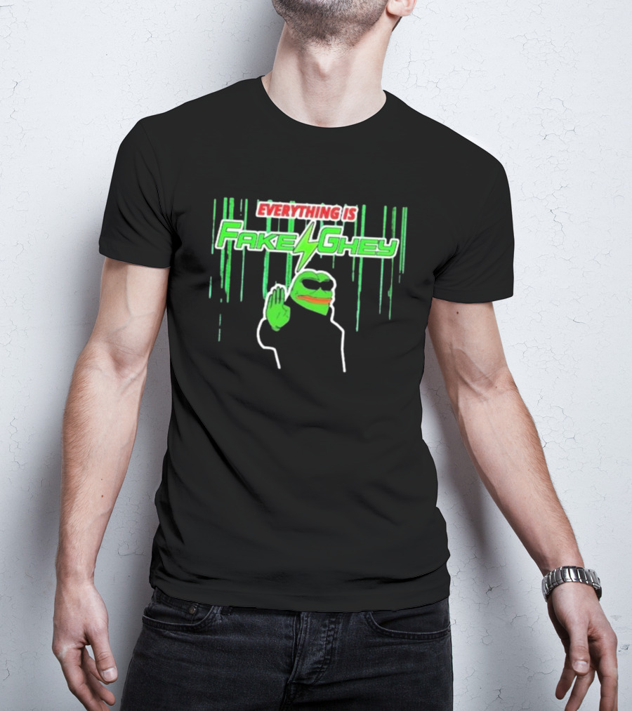 Riseofthenewmedia Everything Is Fake Ghey Pepe Meme T-Shirt
