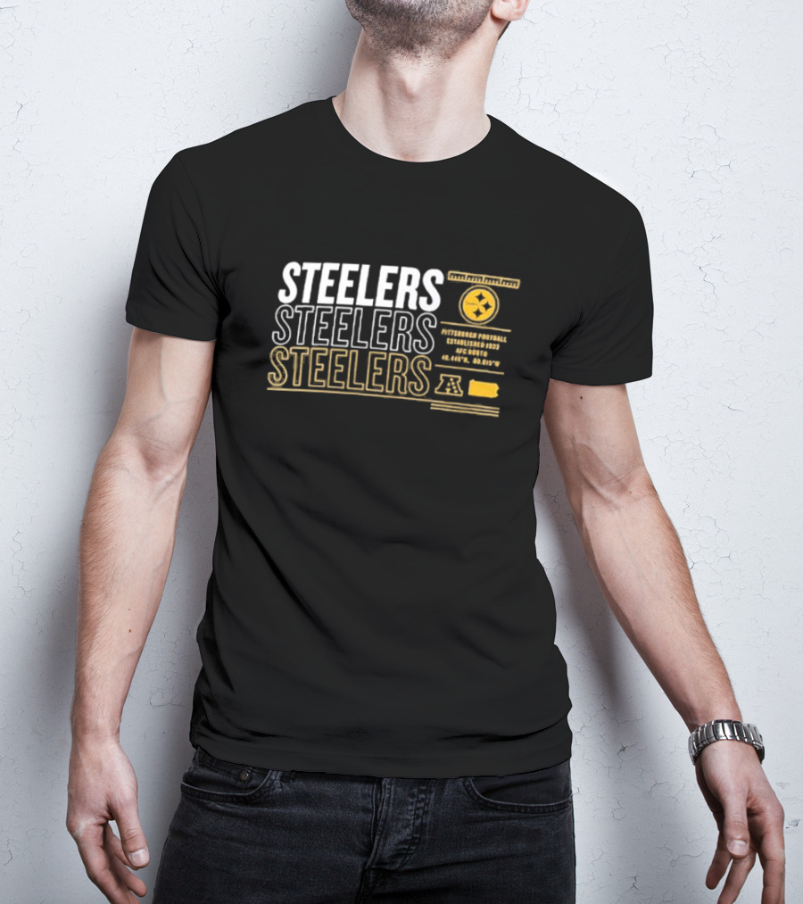 Steelers AFC North Pittsburgh Football Established 1933 Repeat Stats T-Shirt