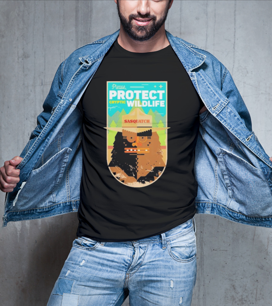 Please Protect Cryptic Wildlife Sasquatch T-Shirt