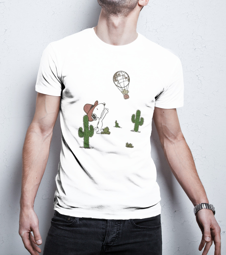 Peanuts Snoopy Woodstock Cactus Western Cowboy Balloon Women's T-Shirt