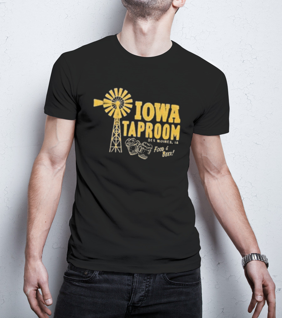 Iowa Taproom Des Moines Windmill Food And Beer T-Shirt