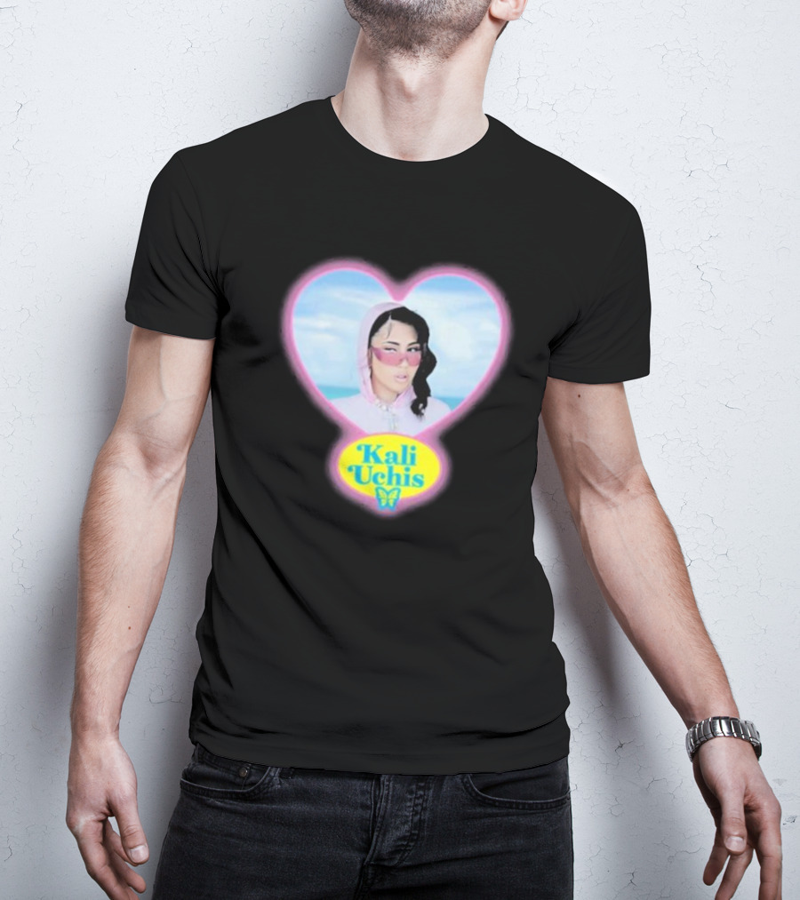 Kali Uchis Pastel Heart Portrait Butterfly T-Shirt