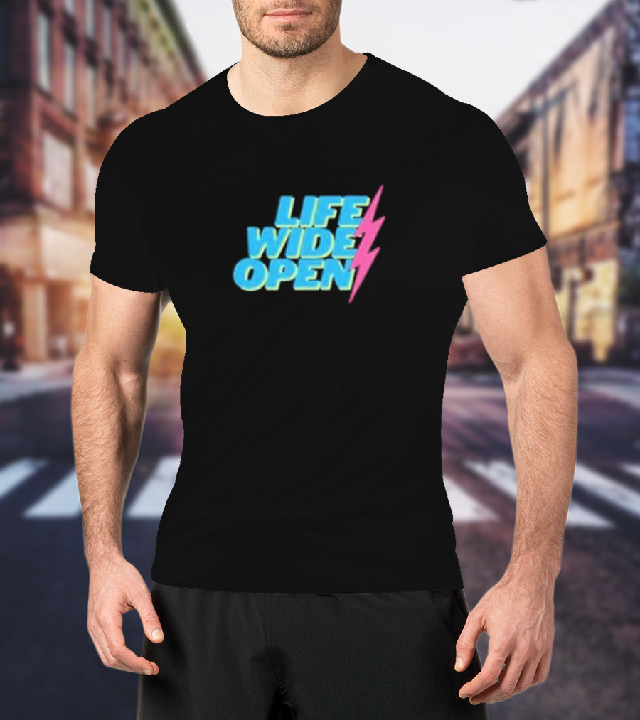 Life Wide Open Retro Lightning Bolt T-Shirt