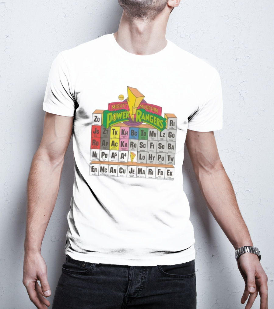 Mighty Morphin Power Rangers Morphing Periodic Table Elements T-Shirt
