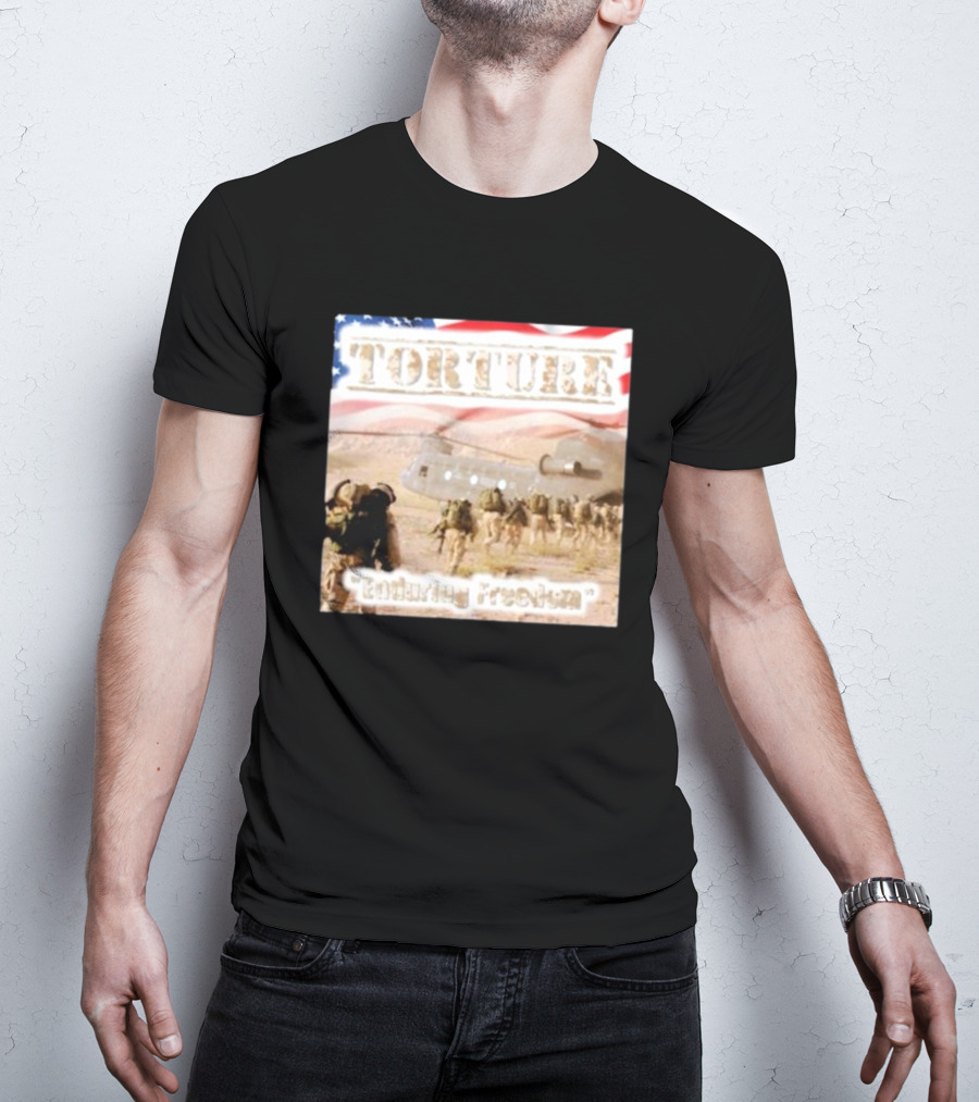 Torture Enduring Freedom American Flag Soldiers Helicopter T-Shirt