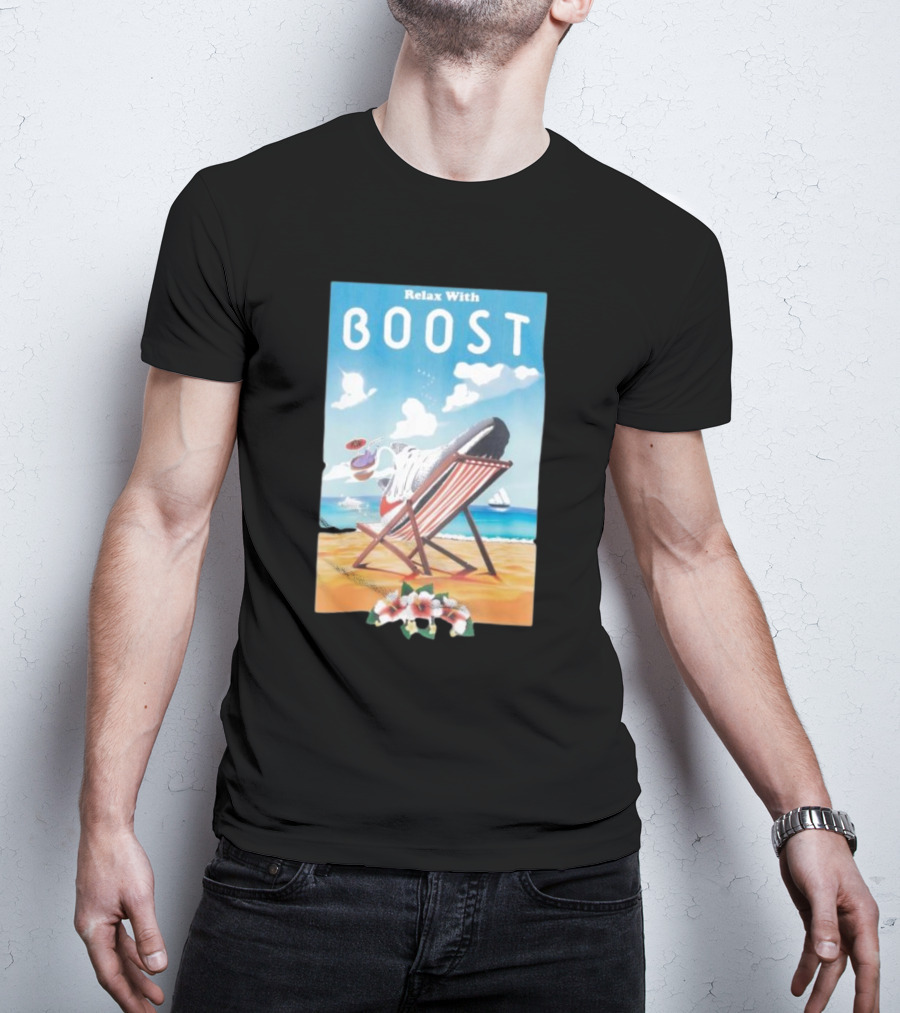 Relax With Boost Ultra Boost Beach Chair Scene T-Shirt