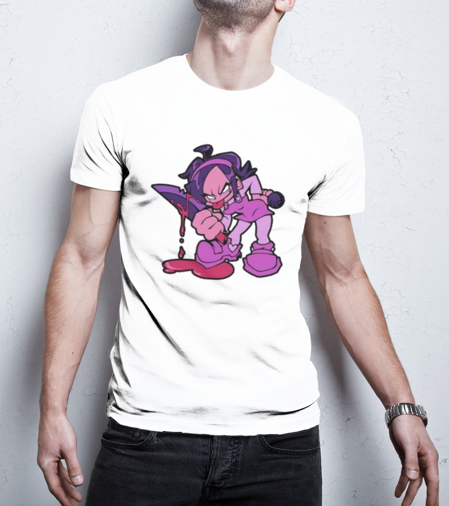 Friday Night Funkin' Nene Holding Microphone And Bloodied Knife T-Shirt