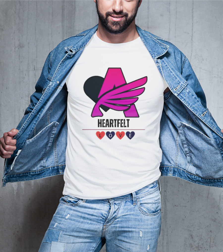 Heartfelt Love Pink Winged Heart T-Shirt