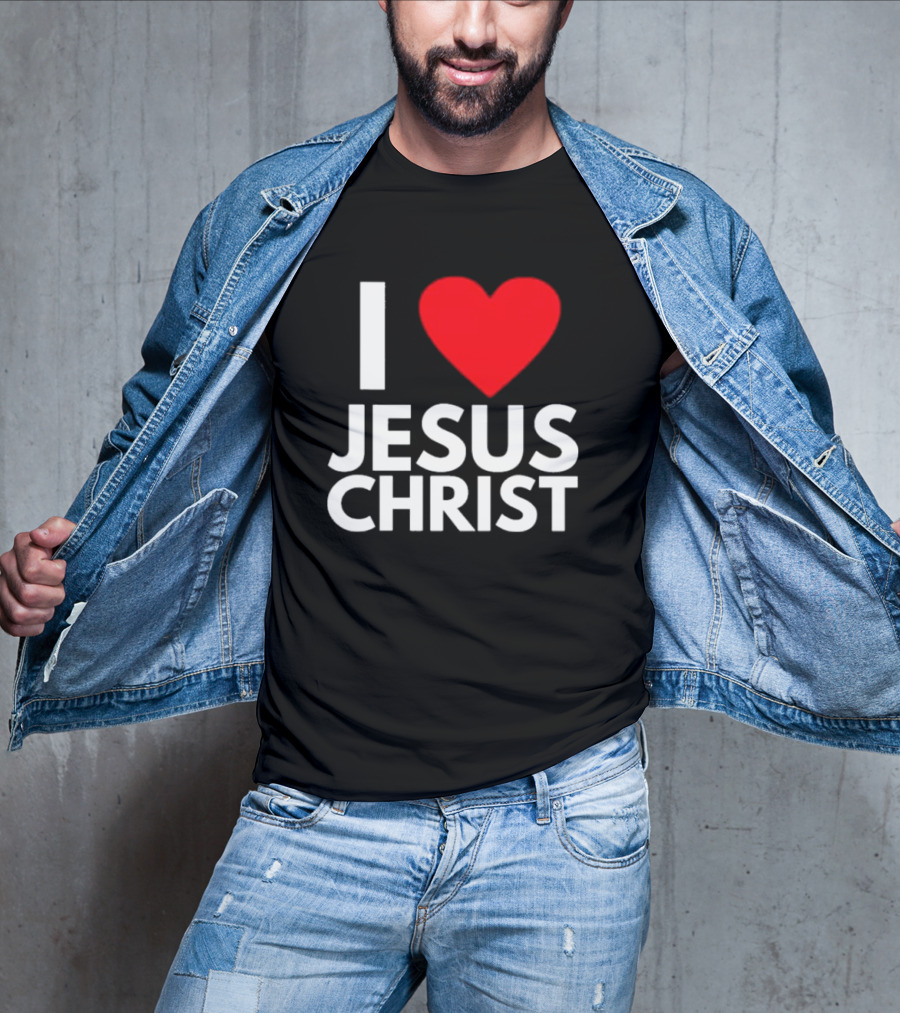 I Love Jesus Christ Christian Red Heart T-Shirt