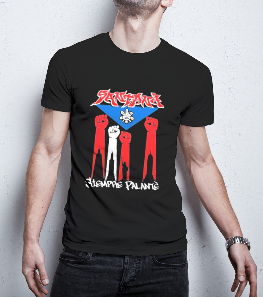 Santa Siempre Palantè Puerto Rican Flag Fists Revolution T-Shirt
