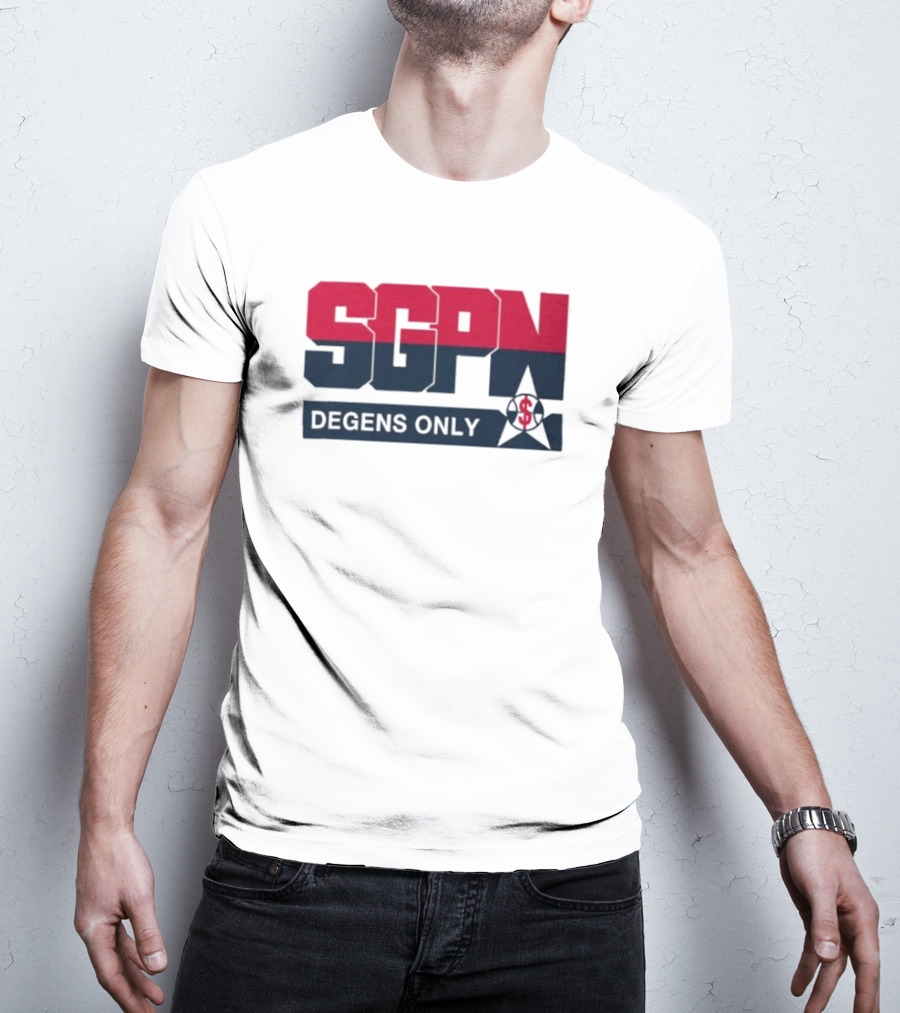 SGPN Degens Only Sports Gamblers Podcast Network Baseball Star T-Shirt