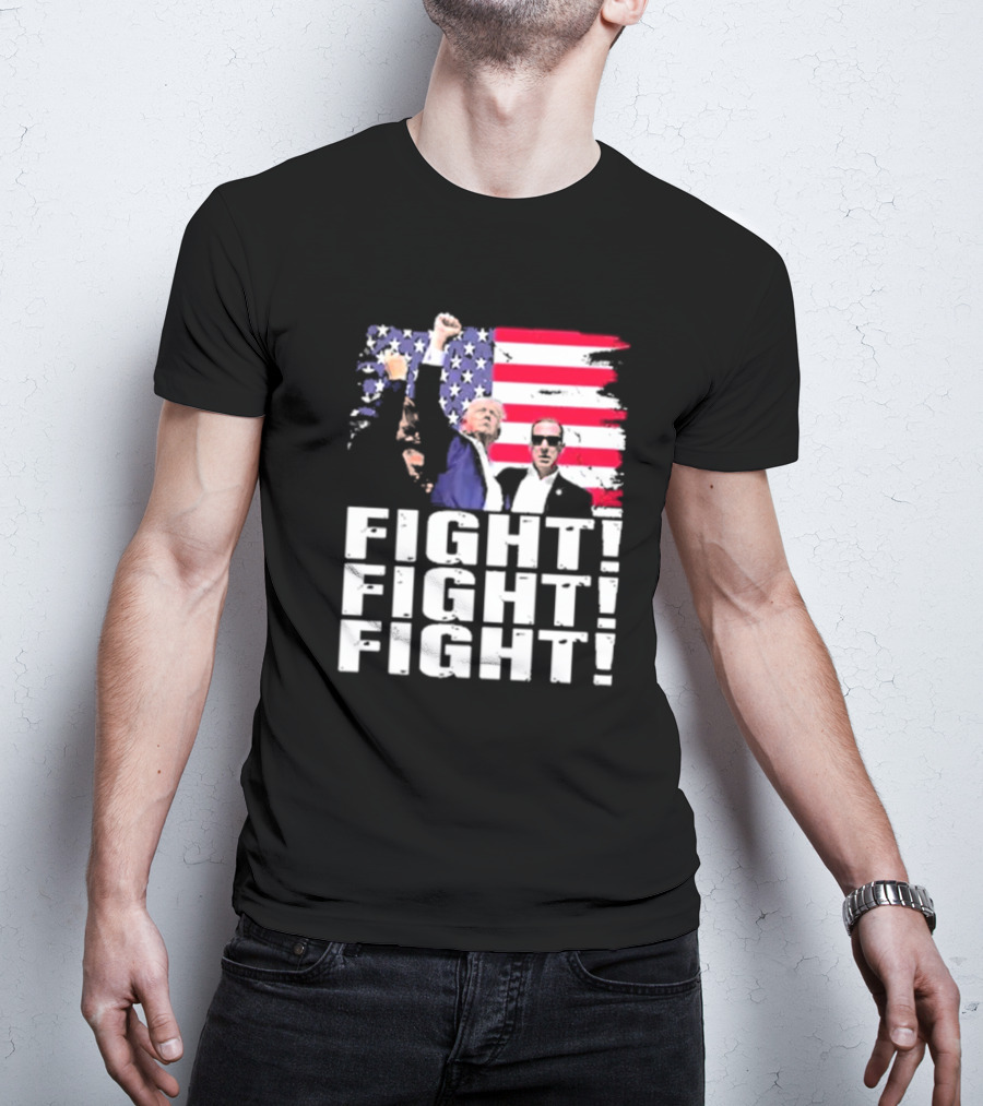 Fight Fight Fight Donald America Flag T-Shirt
