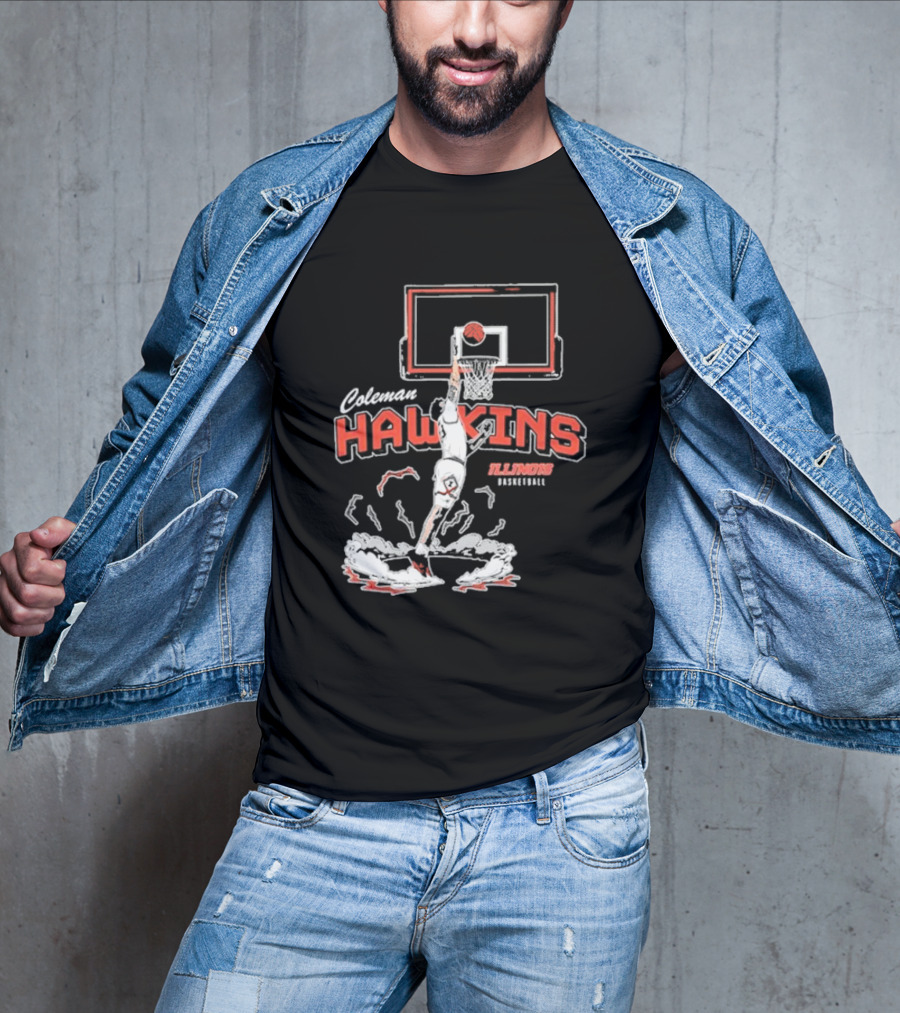 Coleman Hawkins Illinois Basketball Dunk T-Shirt