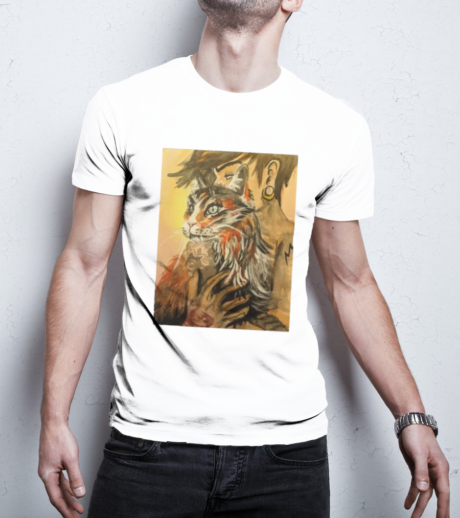 Companionship Megan Watkins Cat And Person With Tattoo And Ear Gauge T-Shirt
