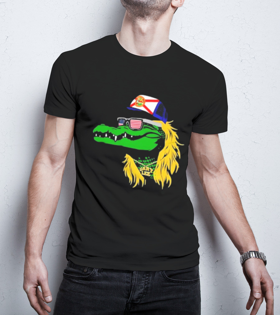 Conservativeant Wearing Gary Lee Gator With Trucker Hat And Sunglasses T-Shirt