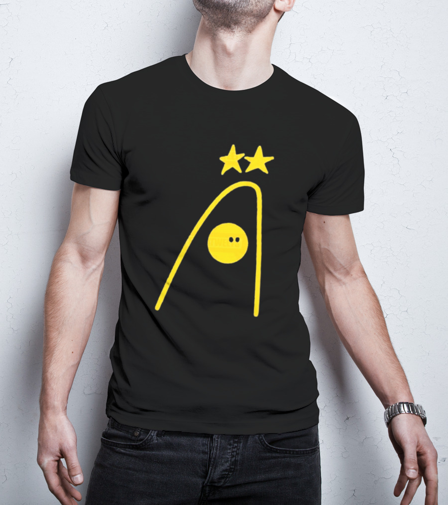 Dandies Badge Fitbatweets Yellow Stars Icon With Curve And Circle T-Shirt