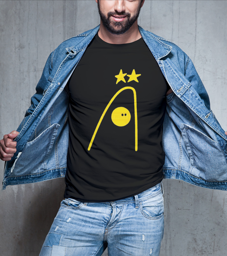 Dandies Badge Fitbatweets Yellow Stars Icon With Curve And Circle T-Shirt