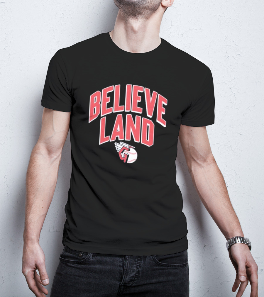 Believeland Cleveland Guardians Winged Baseball T-Shirt
