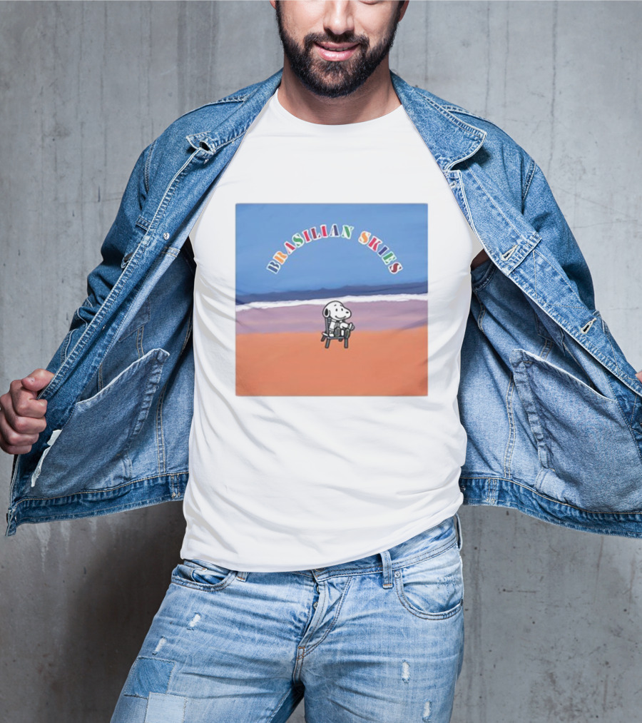 Brasilian Skies Snoopy Beach Scene T-Shirt