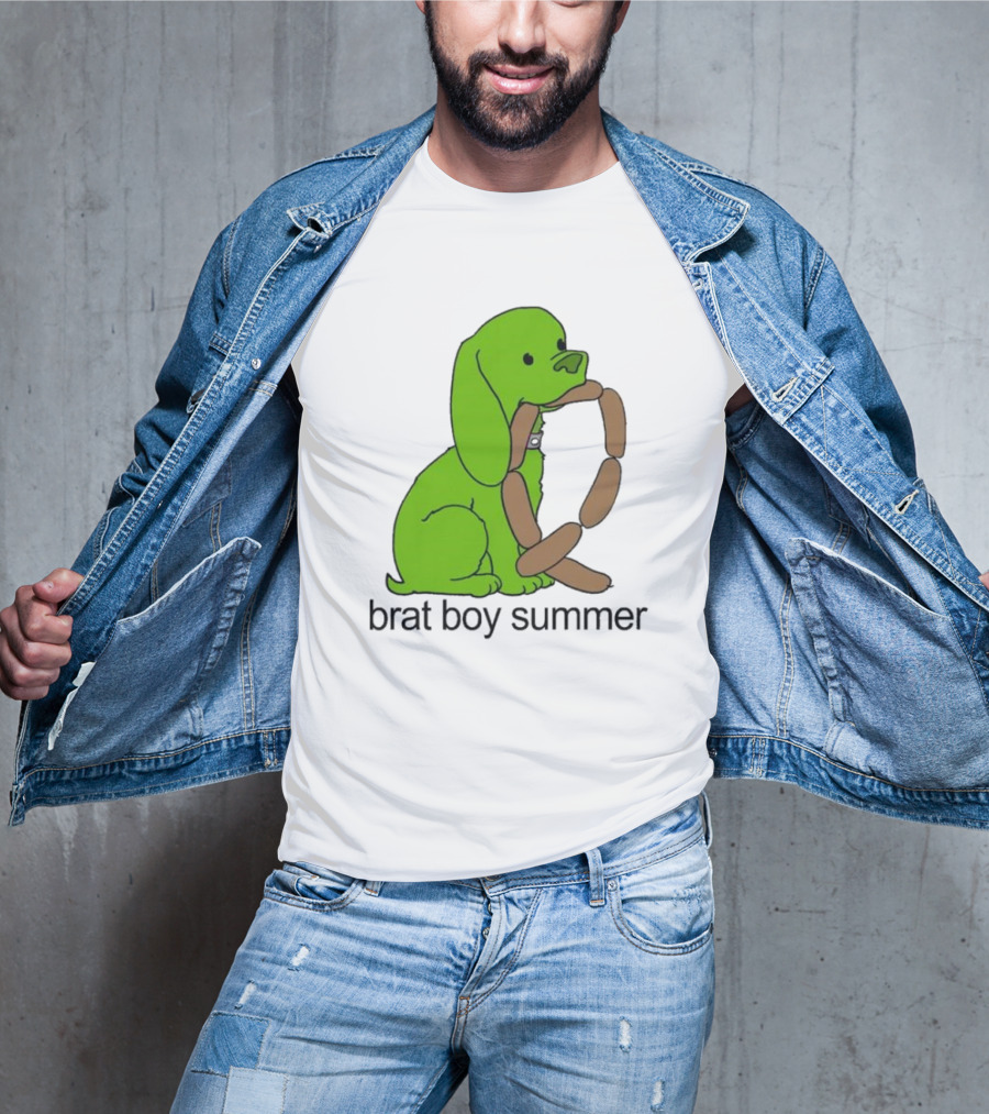 Brat Boy Summer Green Dog Sausage Chain T-Shirt