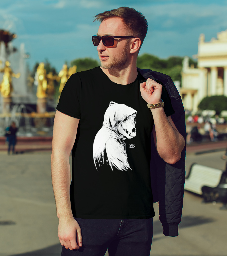Massive Faceart What Mask Hooded Skull T-Shirt