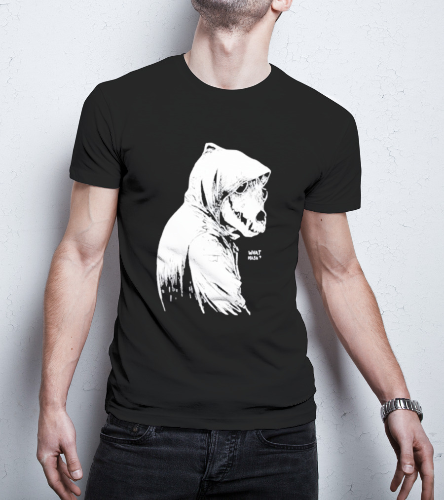 Massive Faceart What Mask Hooded Skull T-Shirt