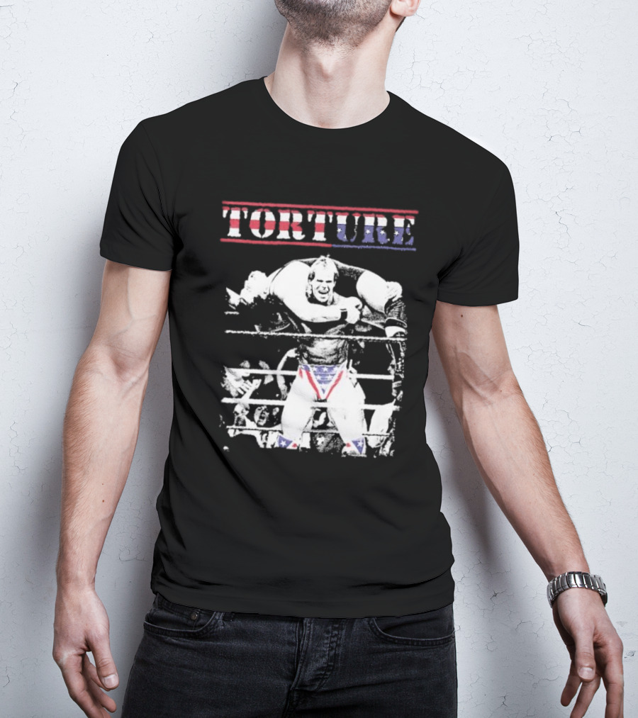 Torture Wrestling Sucks Collab Patriotic Wrestler Carrying Opponent T-Shirt