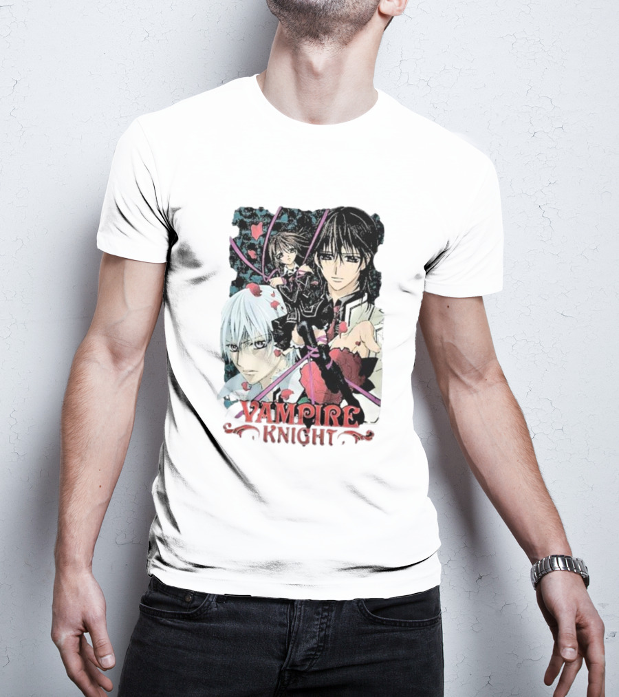Vampire Knight Lovers Anime Characters Roses And Hearts T-Shirt