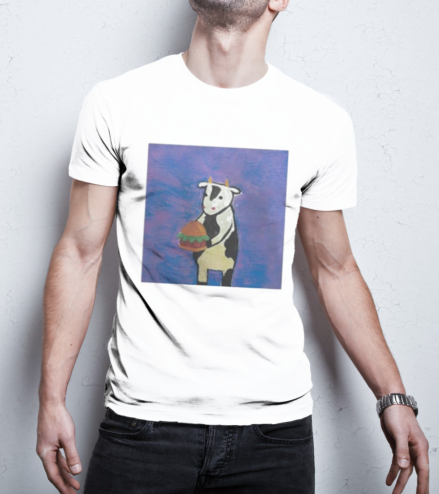 Leanbeefpatty Cow Holding Burger Carnivorous Beef T-Shirt