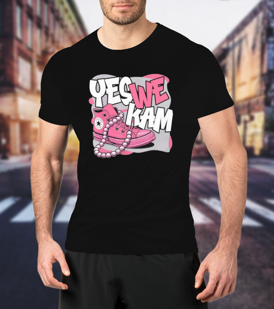 Yes We Kam Pink Boot Pearl Converse Sneaker T-Shirt