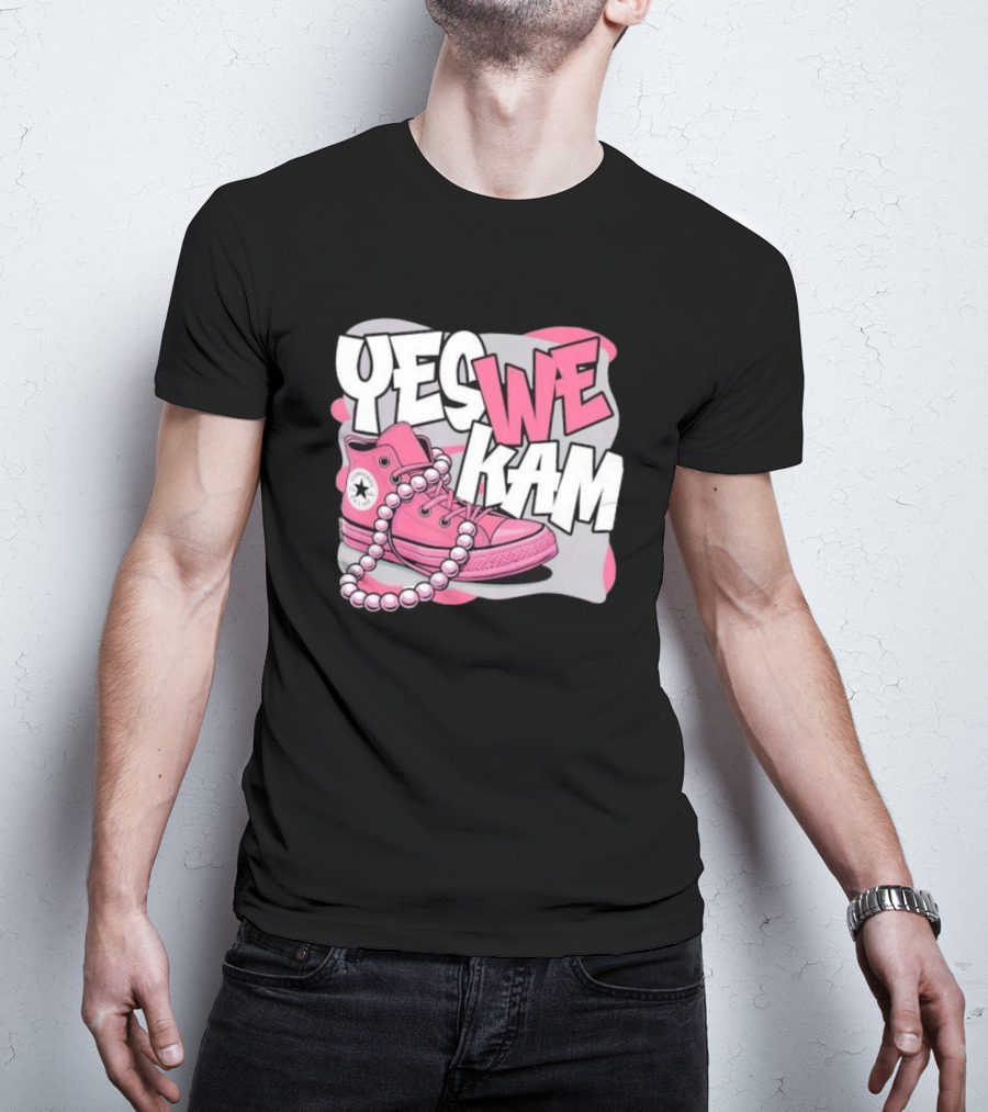 Yes We Kam Pink Boot Pearl Converse Sneaker T-Shirt