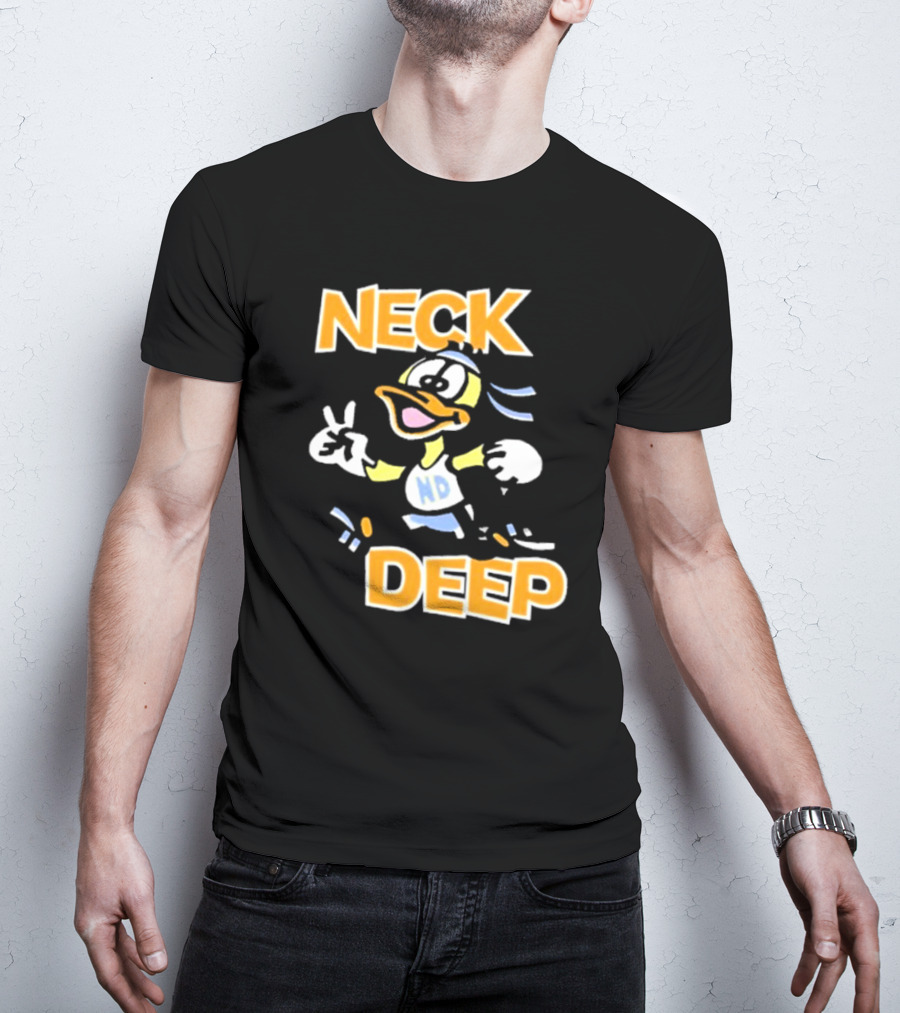 Neck Deep Duck ND Peace Sign Retro Basketball Style T-Shirt