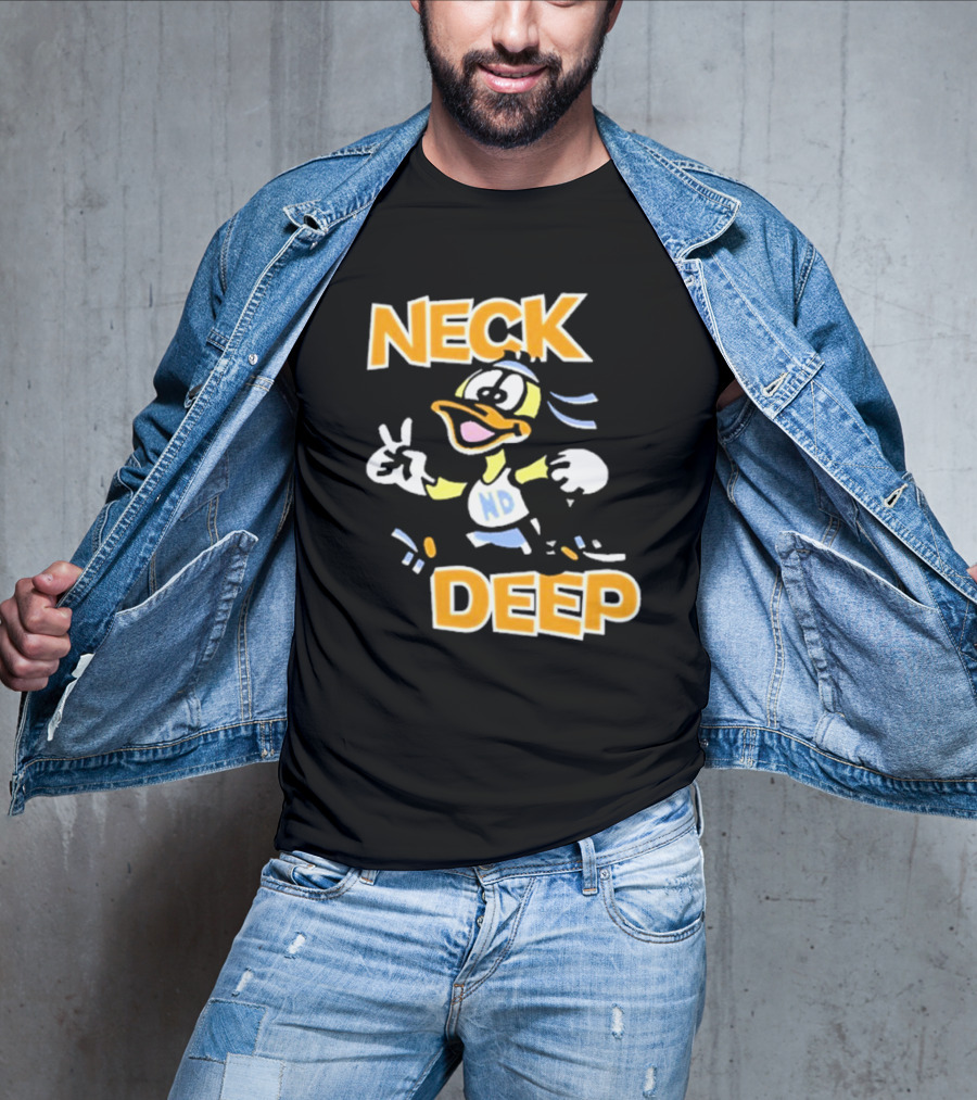 Neck Deep Duck ND Peace Sign Retro Basketball Style T-Shirt