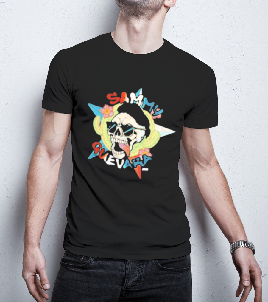 Sammy Guevara Skull With Sunglasses And Colorful Star T-Shirt