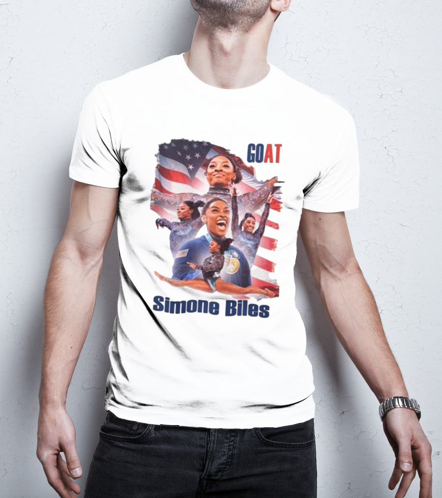 Simone Biles GOAT American Flag T-Shirt
