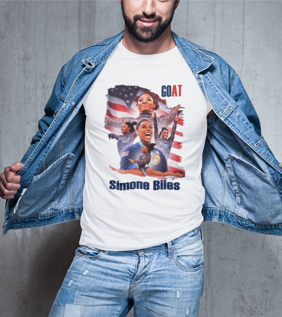 Simone Biles GOAT American Flag T-Shirt