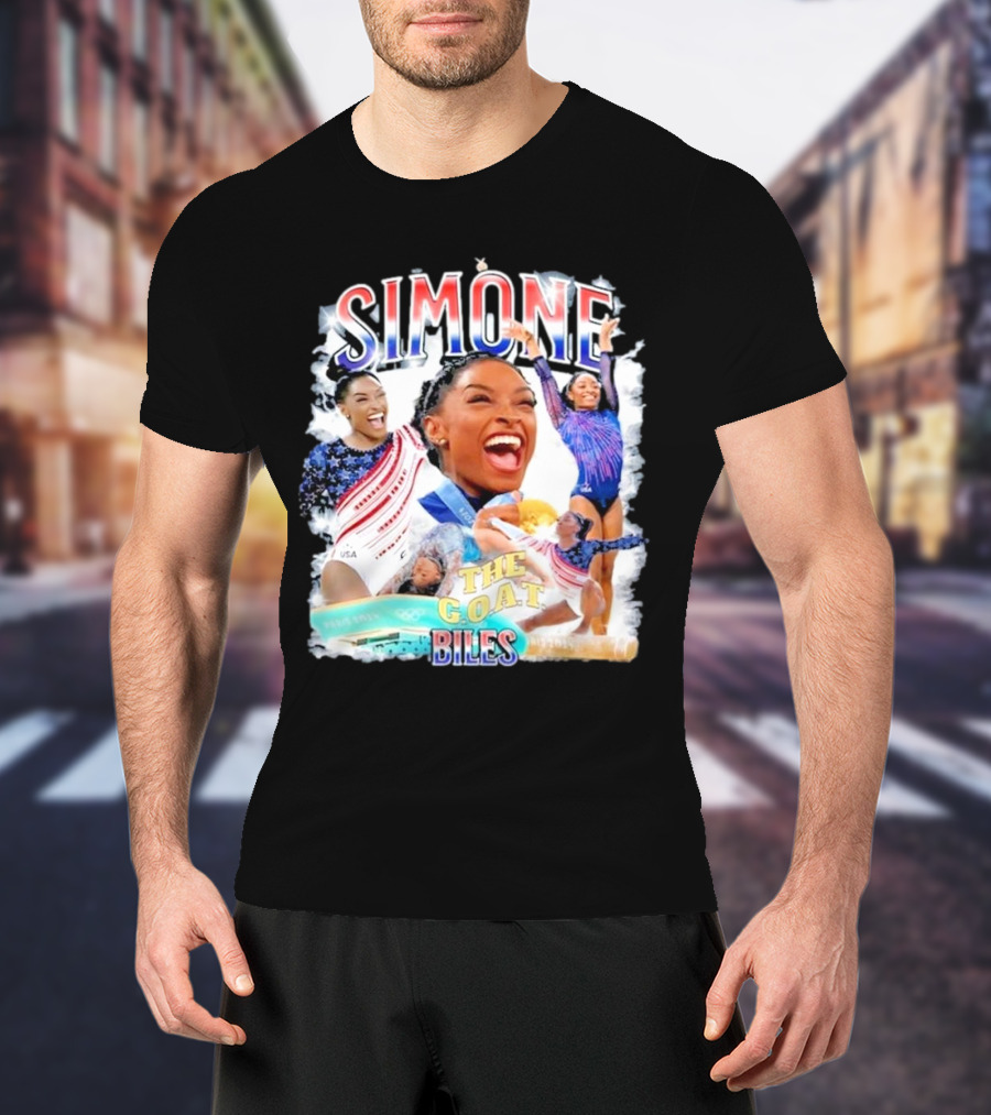 Simone Biles The GOAT Olympian USA Gymnastics Paris T-Shirt