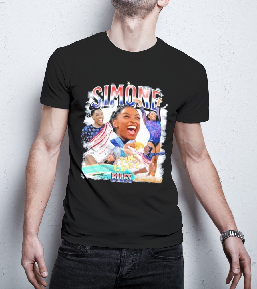 Simone Biles The GOAT Olympian USA Gymnastics Paris T-Shirt