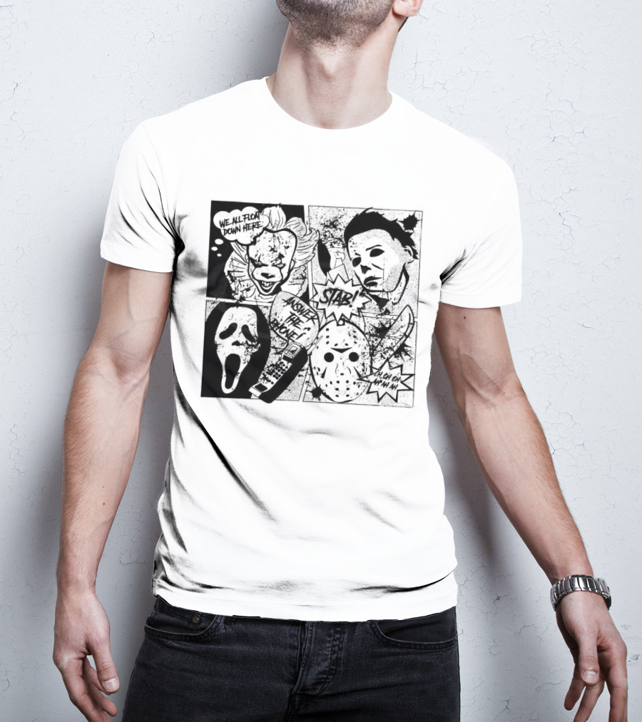 Horror Icons Mashup: We All Float Down Here Answer The Phone Stab Oh Oh Oh Wh Wh Wh T-Shirt