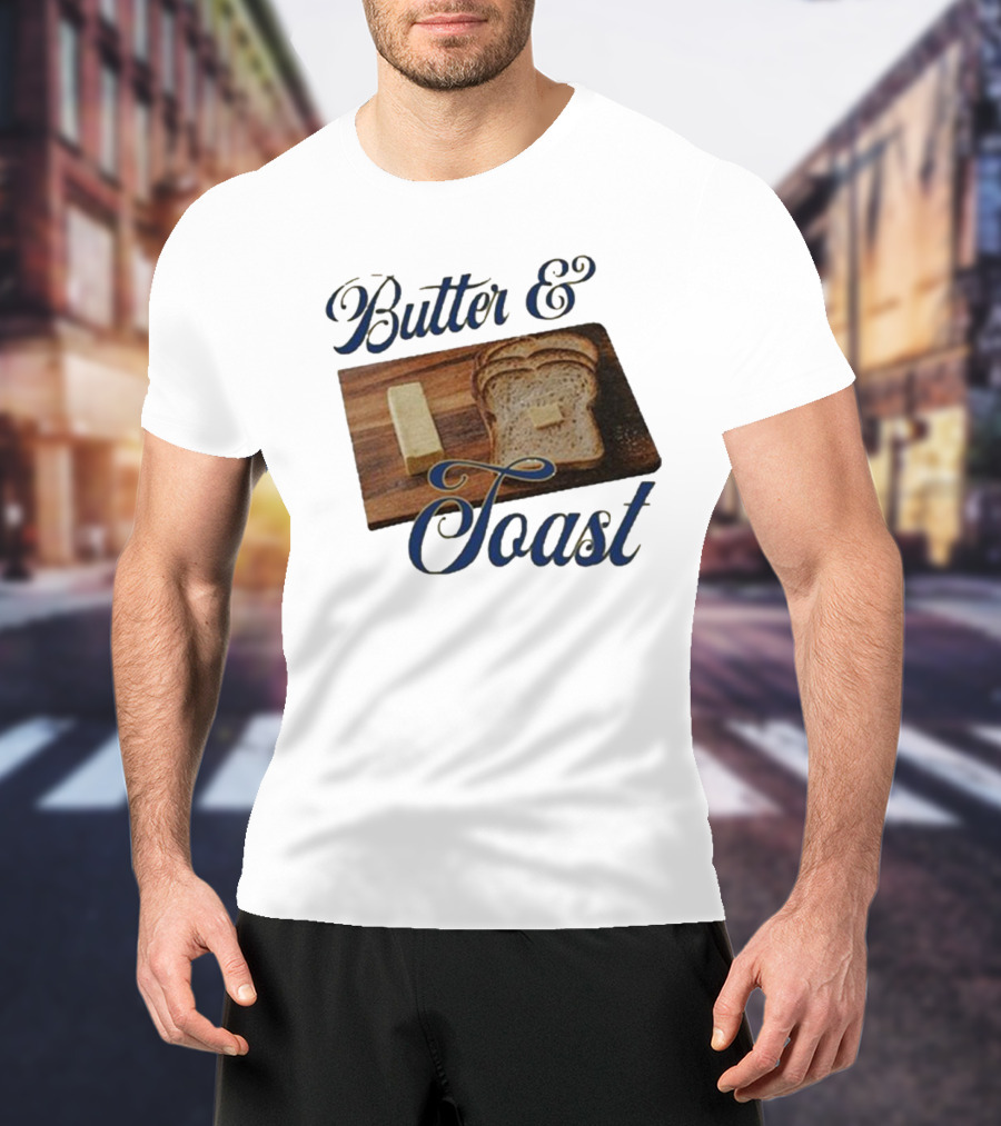 Middleclassfancy Butter And Toast Bread Slice With Butter Block T-Shirt