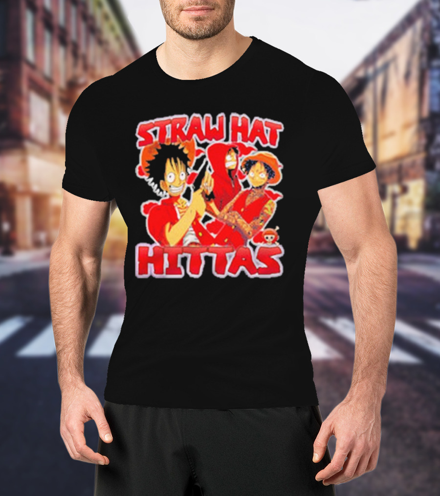 Straw Hat Hittas Monkey Luffy Anime Crossover T-Shirt