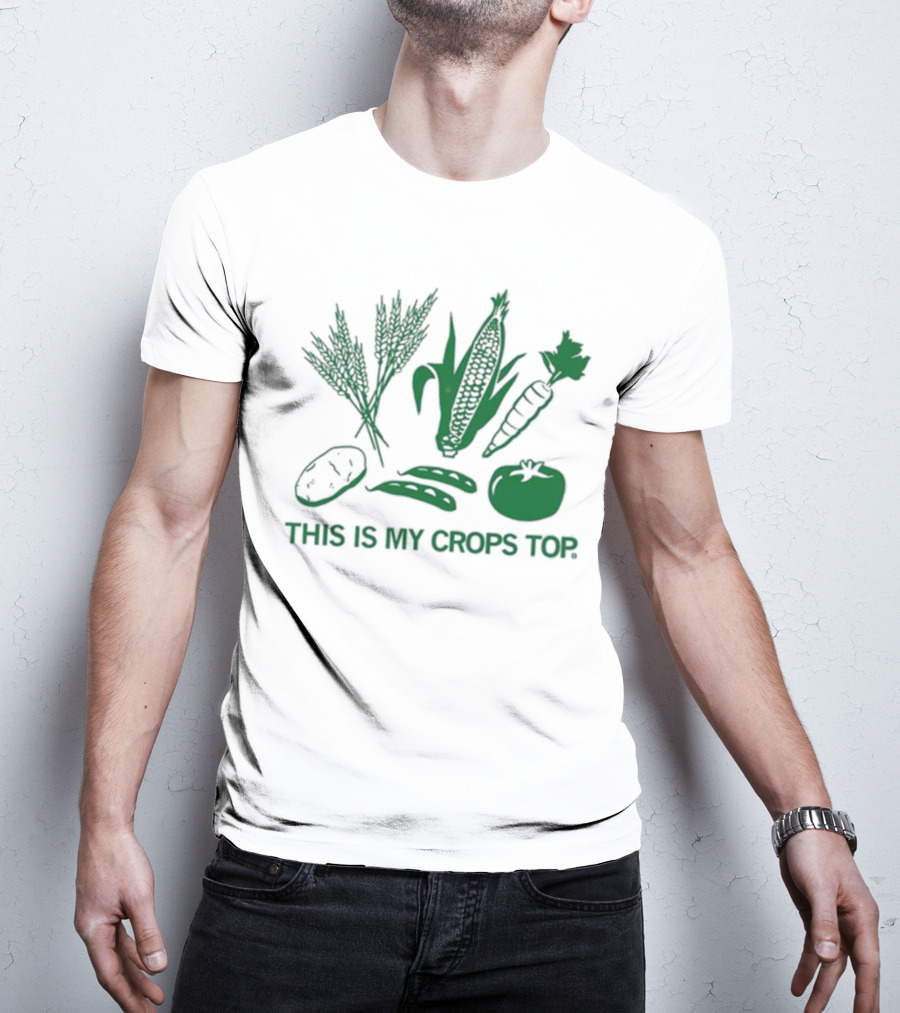 Raygun This Is My Crops Top With Vegetables Corn Carrot Tomato Peas Wheat T-Shirt