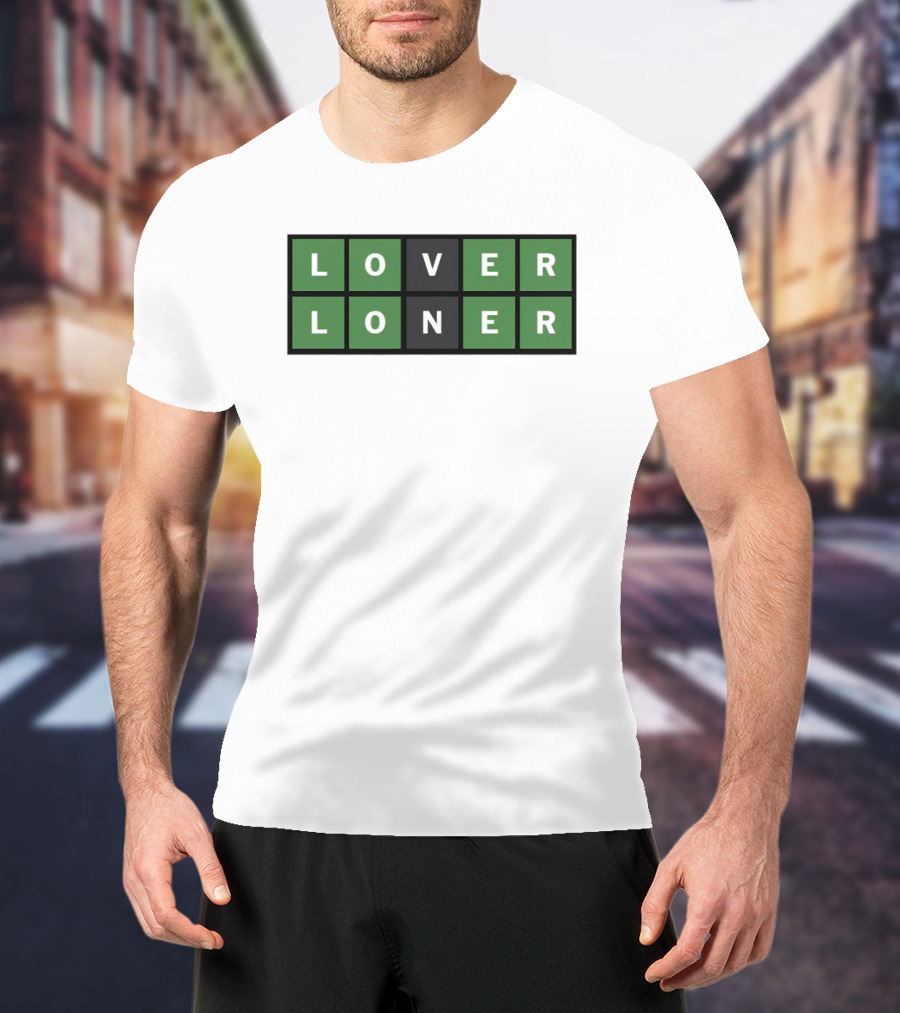 The Wolves Lover Loner Word Game Puzzle Blocks T-Shirt