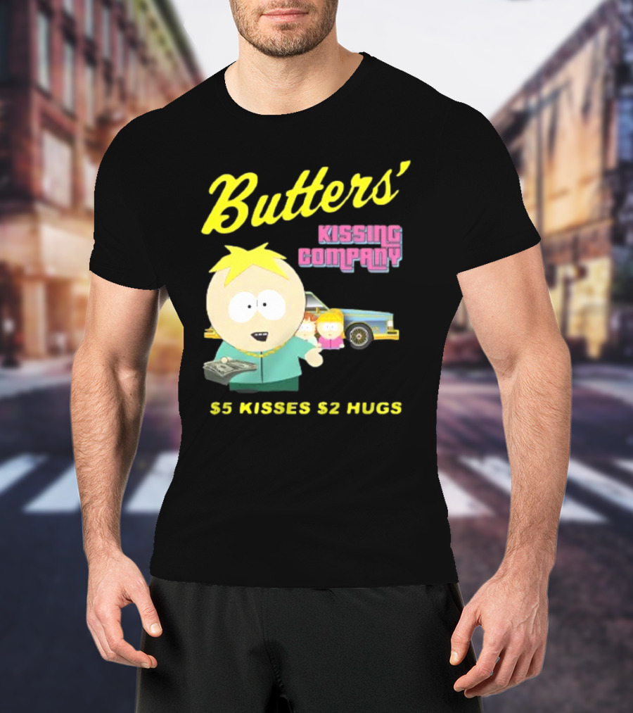 Butters' Kissing Company $5 Kisses $2 Hugs South Park Character T-Shirt