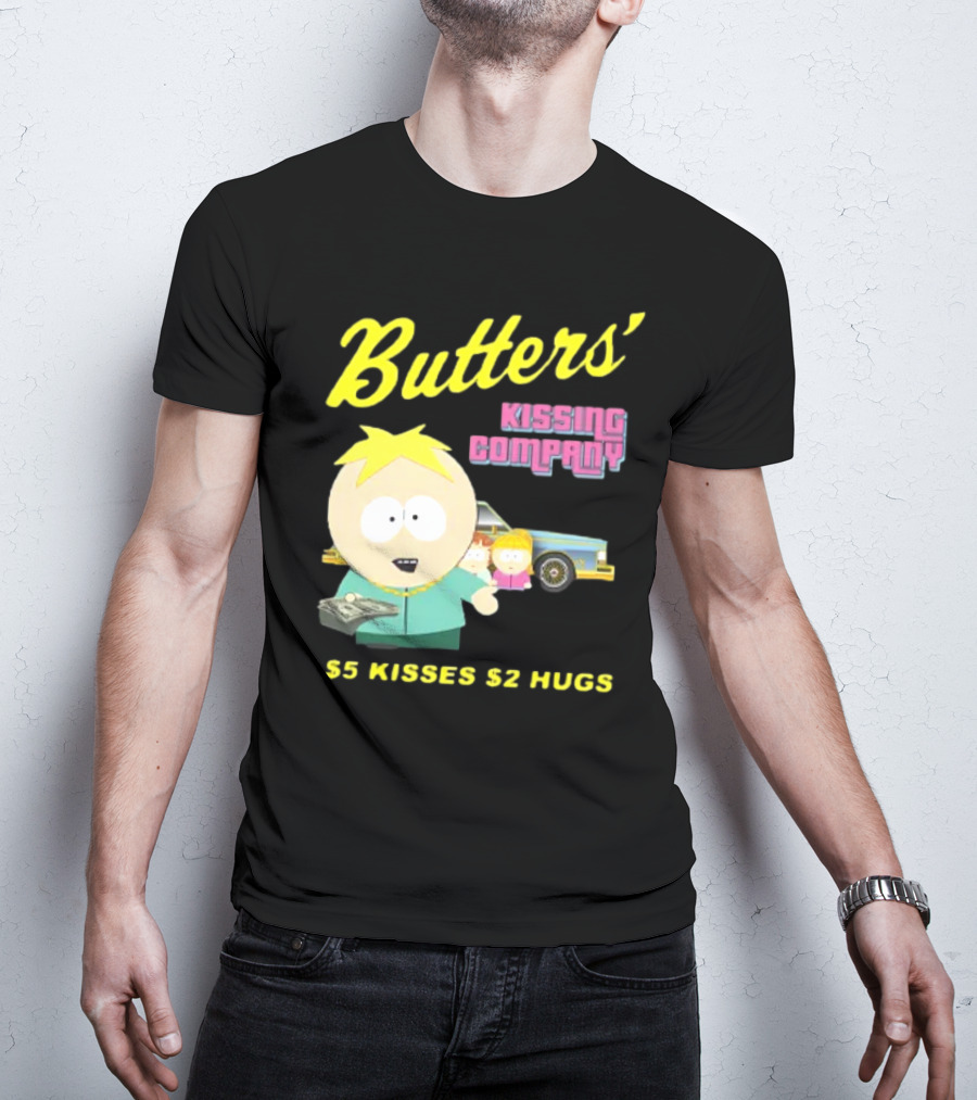 Butters' Kissing Company $5 Kisses $2 Hugs South Park Character T-Shirt