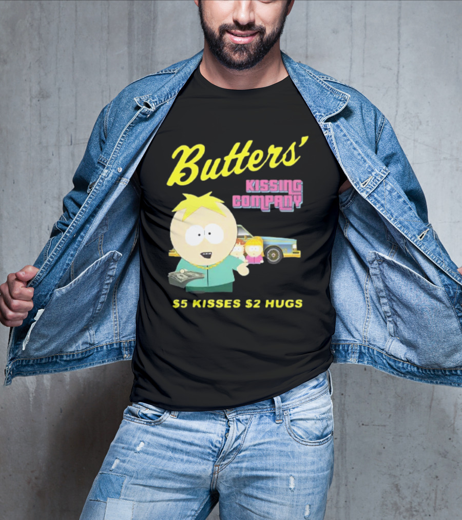 Butters' Kissing Company $5 Kisses $2 Hugs South Park Character T-Shirt