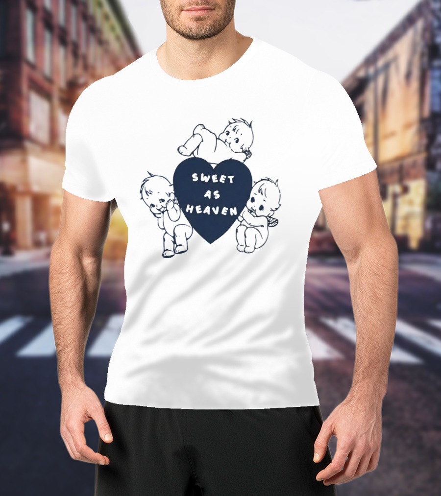 Sweet As Heaven Cherubs Blue Heart T-Shirt